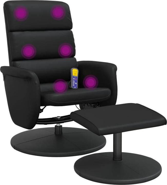 Actual product image VidaXL Massage chair with footstool black imitation leather, colour