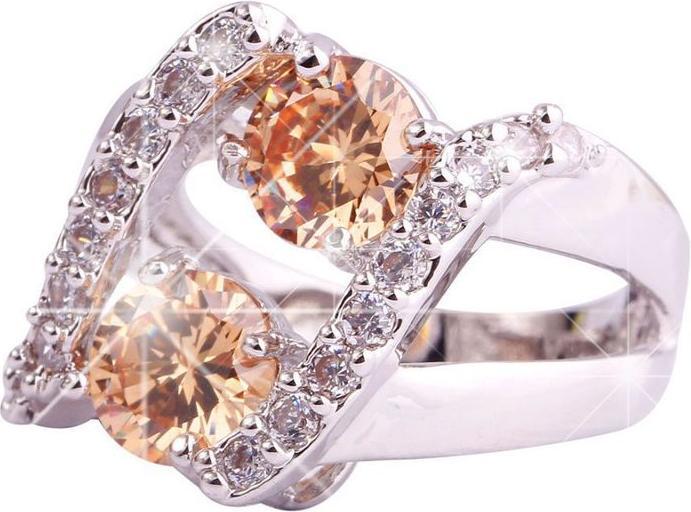 Immagine prodotto Hermex Anello placcato argento con morganite - Taglia 52 / Taglia 6 (51)