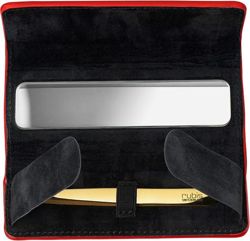 Produktbild Rubis Pinzette Shiny mit Etui, schräg, gold