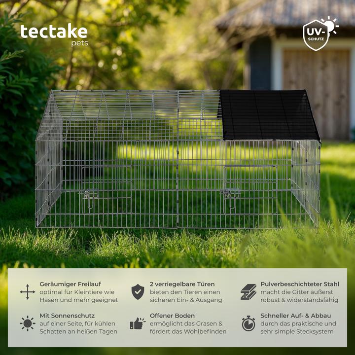 Image du produit tectake Enceinte extérieure pour lapins avec protection solaire