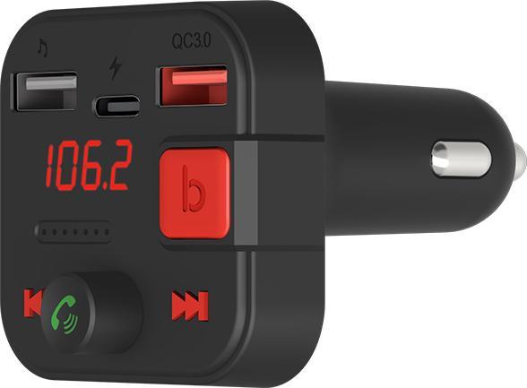 Immagine prodotto Savio Trasmettitore FM Bluetooth 5.3 QC 3.0 Caricabatterie Display LED Bass Boost TR-15 schw