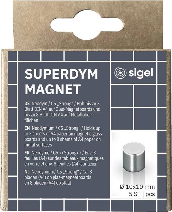 Image du produit Sigel Aimant Néodyme Cylindre 5PCS argent (5 x)