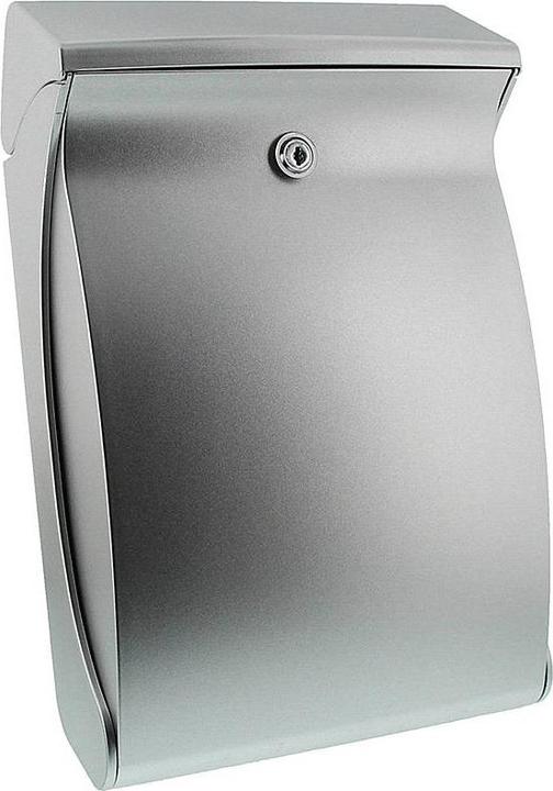 Produktbild Burg Wächter Briefkasten Kunststoff BxHxT 271/419/129 mm Swing silber mit Öffnungsstopp + Klappe