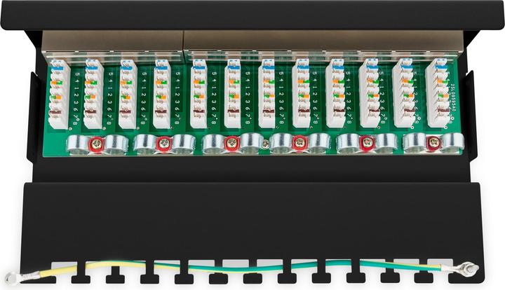 Actual product image Goobay CAT 6 Mini/Desktop Patch Panel, 12 Port, Black
