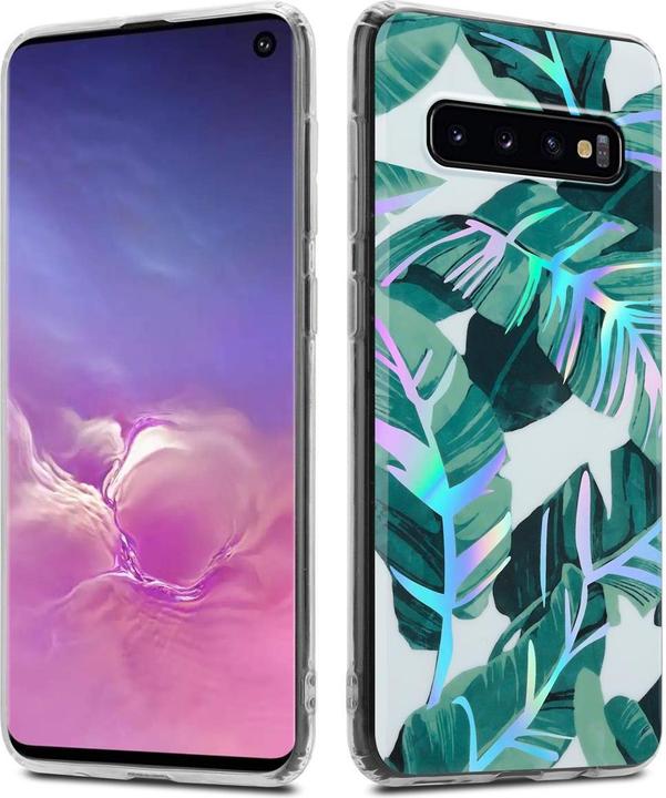 Actual product image Cadorabo IMD TPU Colorful Flowers & Leaves Cover (Samsung Galaxy S10)