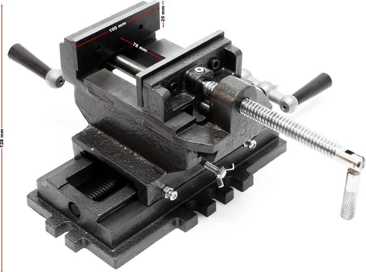 Actual product image Wiltec Machine vice 2 axis 100mm Cross Milling table Workbench Drilling fixation