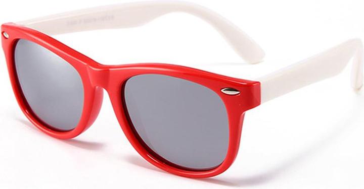 Immagine prodotto Techsuit - Occhiali da sole polarizzati (D802) - per bambini, protezione UV - Rosso / Bianco / Mercurio