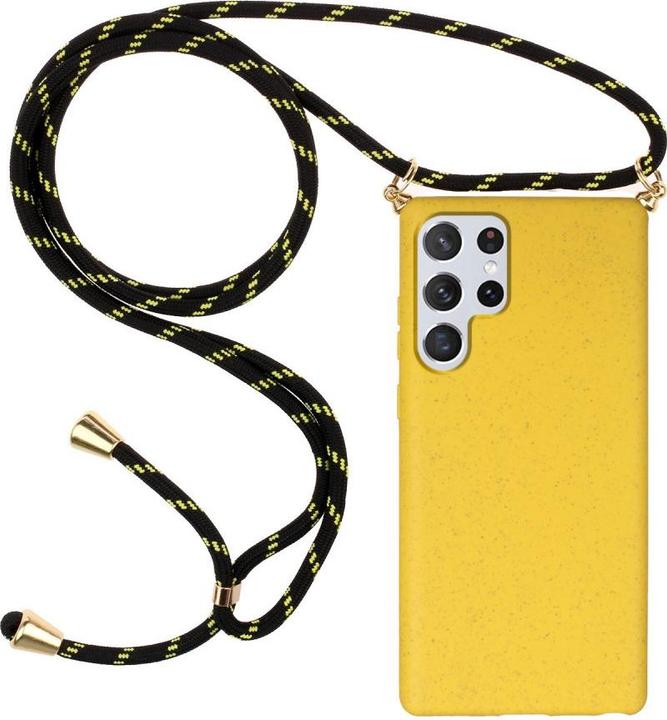 Cover-Discount Galaxy S22 Ultra - Hülle mit Umhängeband gelb