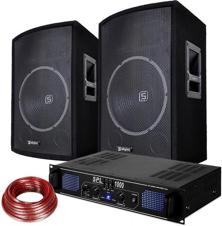 Actual product image Skytec DJ speaker and amplifier combination 1000W
