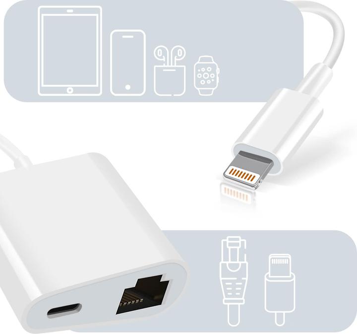 Produktbild Avizar ADA-1035-IP5, Lightning > RJ45 + Lightning Adapter (RJ45, Lightning)