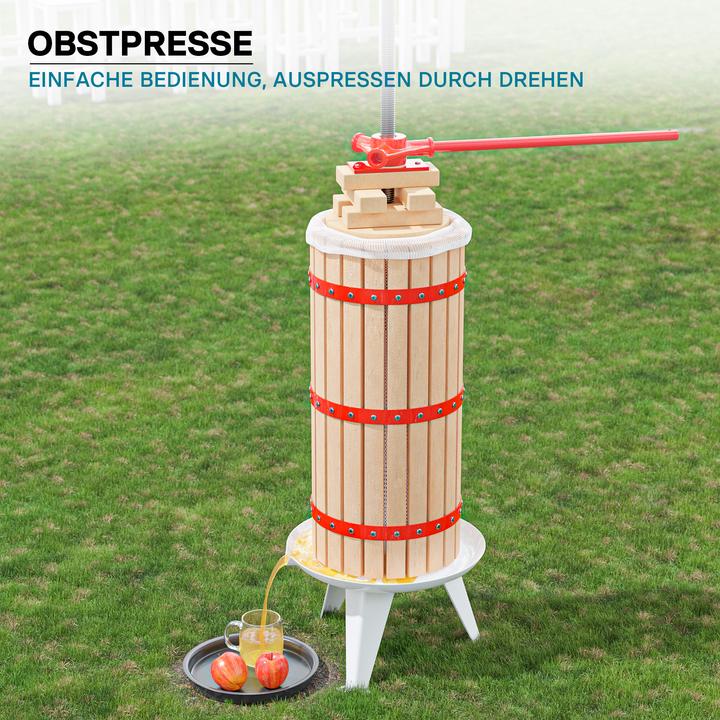 Image du produit Wiltec Pressoir à fruits 30L avec 3x Torchon à pressoir Moût Pressage Vin Cidre Broyage Fruits Pommes