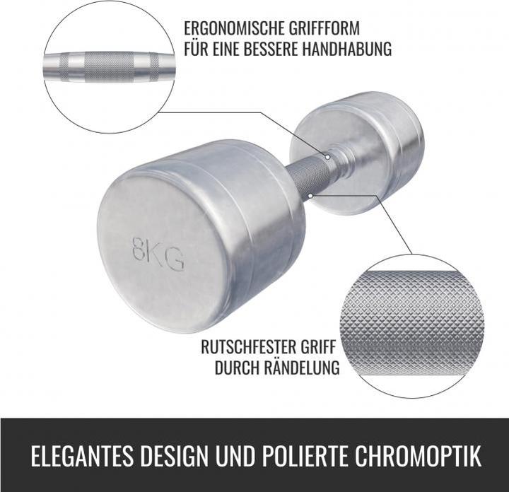 Actual product image Gorilla Sports Chrome dumbbells (2 x 8 kg)