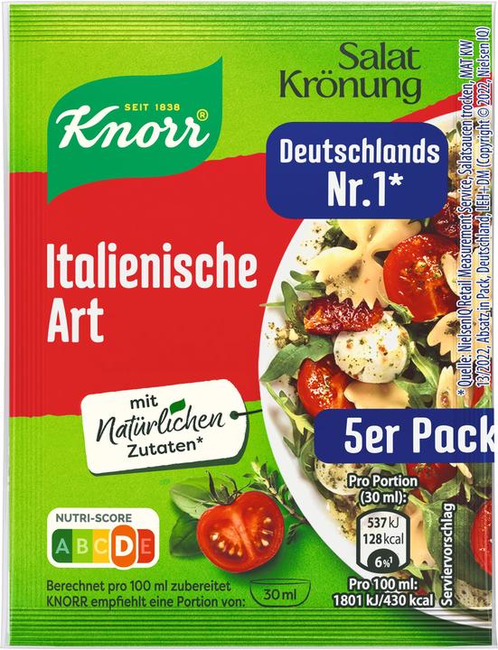 Produktbild Knorr Salatkrönung Italienische Art Dressing 5er-Pack ergibt 450 ml (57 g)