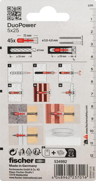 Image du produit Fischer DUOPOWER 5 x 25 (45 pcs)