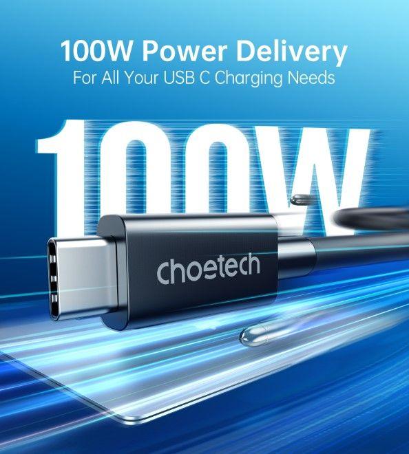 Actual product image Choetech USB-C Thunderbolt 4 charging and data cable (0.80 m, USB 4.0, 100 W)