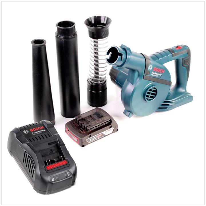 Produktbild Bosch Professional Bosch GBL 18 V-120 Akku Gebläse Laubbläser mit 1x Bosch GBA 18V 2,0 Ah Akku + GAL 1880 CV Ladegerät (Akkubetrieb, Laubsauger)