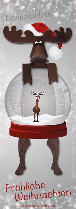 Actual product image Scandinavian Bookmarks Bookmark moose, X-mas snow globe