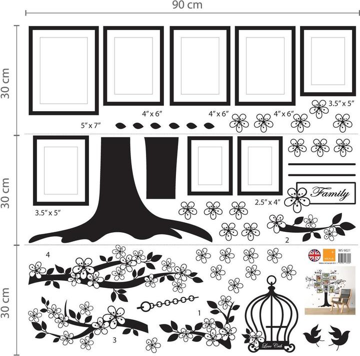 Image du produit Walplus Cadre photo Birdcage (90 x 90 cm)