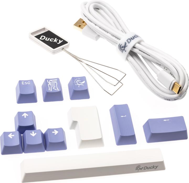 Produktbild Ducky One 2 Pro Mini White Edition Gaming Tastatur, RGB LED - Cherry (DE, Kabelgebunden)