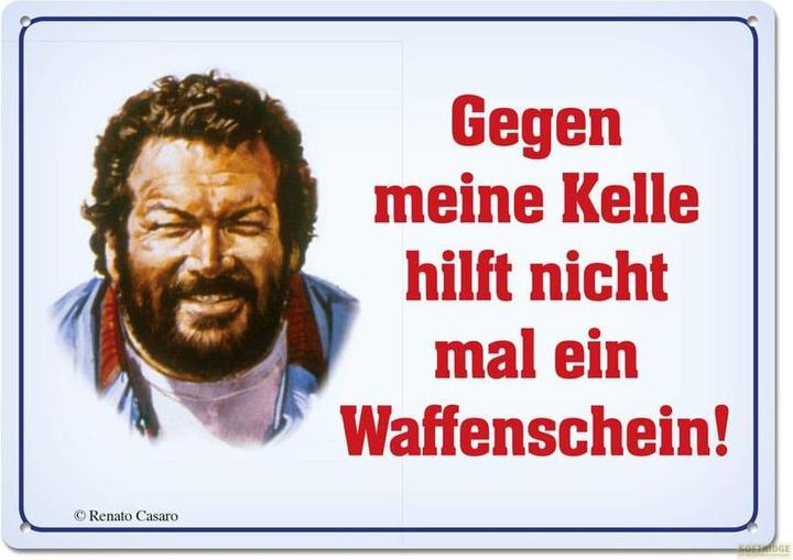 Blechschild Gegen meine Kelle (10.5 x 14.8 cm)