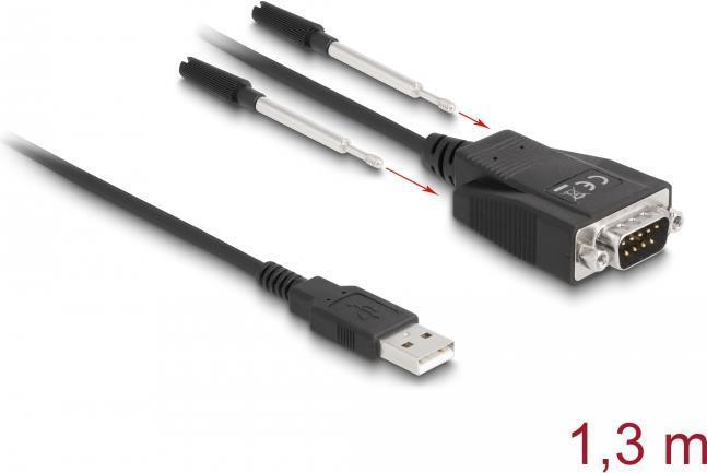 Produktbild Delock Adapter USB 2.0 Typ-A Stecker zu 1x Seriell RS-232 D- (0.13 m)