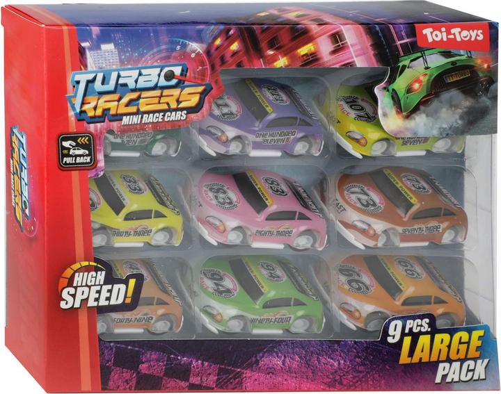 Produktbild Toi-Toys Turbo Racers Mini-Rallye-Pullback-Autos, 9-tlg.