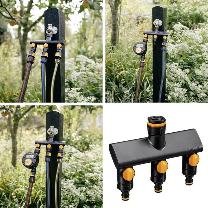 Produktbild Fiskars Rozdzielacz Potrójny Comfort On/Off (3 Wege Verteiler, 33.30 mm)