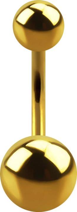 Star Piercing Banane vergoldet mit zwei Kugeln (ohne Messing, Titan G23)