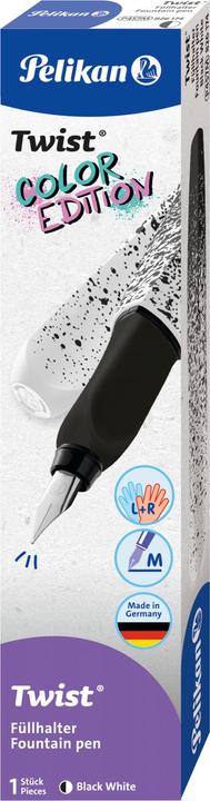 Produktbild Pelikan Füllhalter (Patronenfüllsystem) Twist® Color Edition Füller für Rechts- und Linkshänder, sch (Schwarz/Weiss, 1 x)