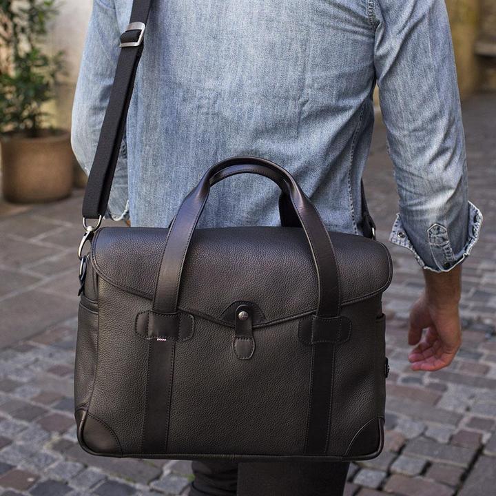 Produktbild Barber Shop Bob Cut Messenger Leder Schwarz (Kamera Schultertasche)