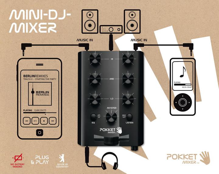 Produktbild Pokketmixer Mini DJ Mixer Silber (Line-Mischer)