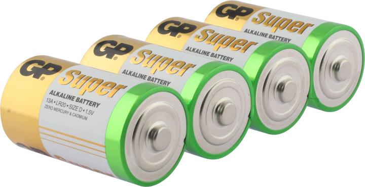 Produktbild GP Batteries Batterie D Mono Super, 4 Stück (4 Stk., Gerätespezifisch)