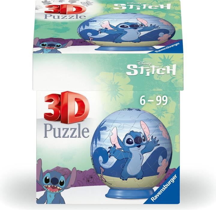 Produktbild Ravensburger 3D Puzzle 11597 - Puzzle-Ball Disney Stitch - für grosse und kleine Stitch Fans ab 6 (54 Teile)