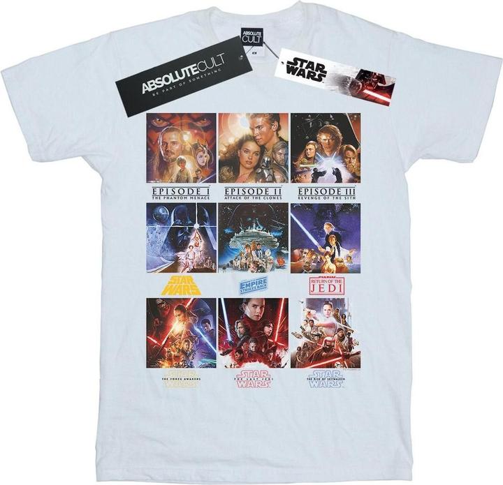 Actual product image Star Wars Womens/Ladies Poster Saga Cotton Boyfriend T-Shirt (5XL)