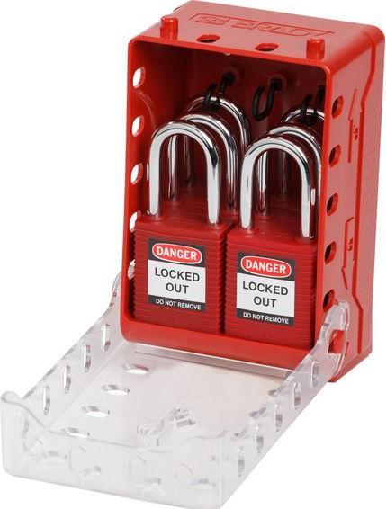 Brady Ultra-Compact Lock Box+6 Red KD Locks