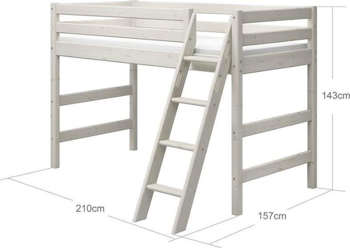 Actual product image Flexa Medium height bed Classic with sloping ladder (90 x 200 cm)