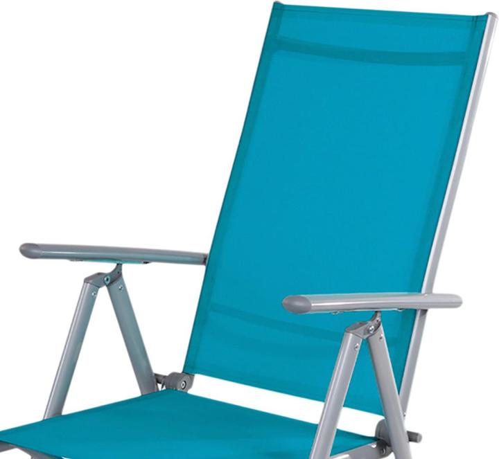 Produktbild Mojawo 2er Set Garten Klappstuhl Aluminium - Textilen Silbergrau/Petrol