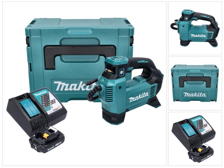 Produktbild Makita DMP 181 RA1J Akku Kompressor 18 V 11,1 bar + 1x Akku 2,0 Ah + Ladegerät + Makpac (11.10 Bar)