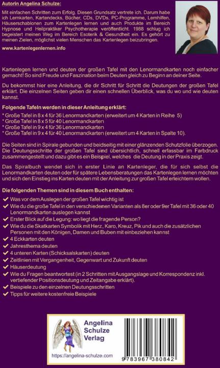 Valeurs nutritives et ingrédients Lenormand grosse Tafel (Allemand, Angelina Schulze, 2020)