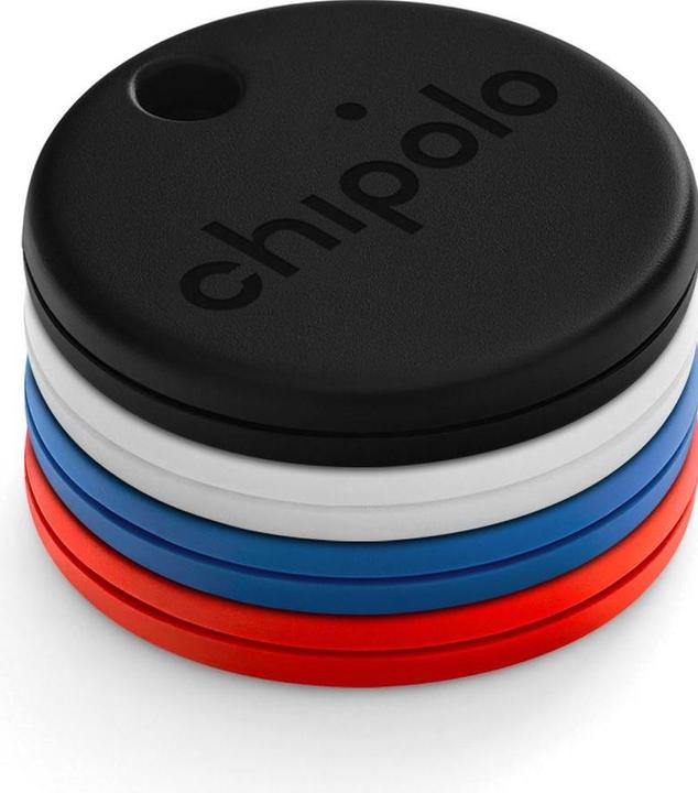 Produktbild Chipolo One - Bluetooth GPS Tracker - Keyfinder Sleutelvinder - 4-Pack - Zwart & Wit & Blauw & Rood (Android)