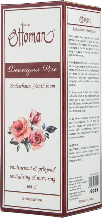 Image du produit Ottoman Mousse de bain à la rose, 300ml, expérience de bain relaxante (300 ml, Bain moussant)