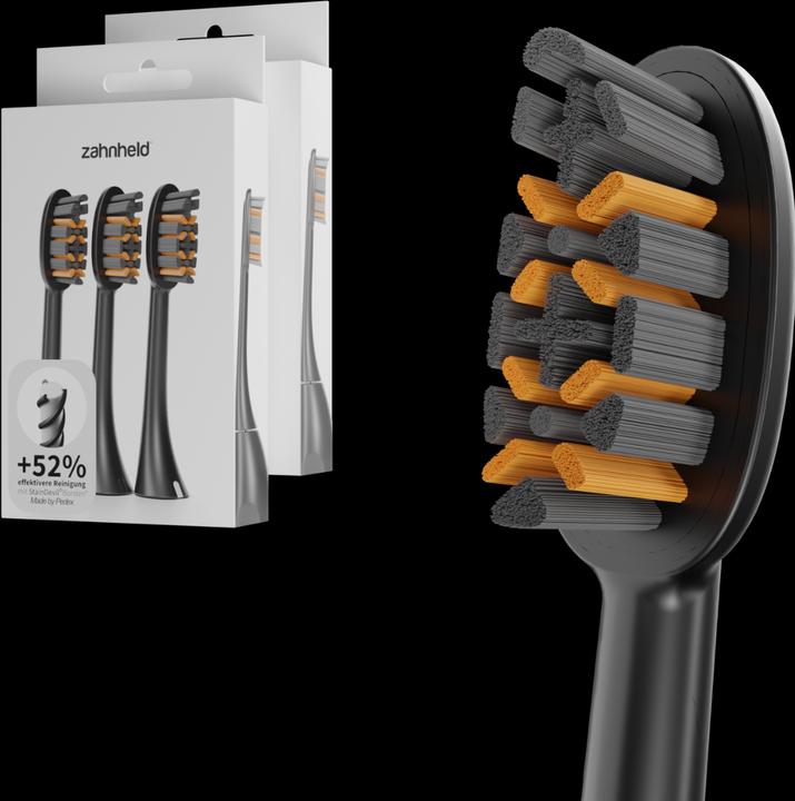 Actual product image Zahnheld Brush head Pro X-Clean 6x black (6 x)