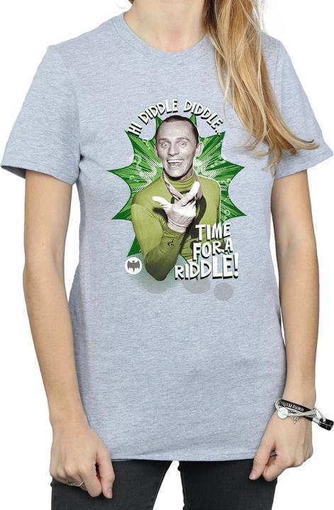 Actual product image Womens/Ladies Batman TV Series The Riddler Time for a Riddle Cotton Boyfriend T-Shirt (XL)