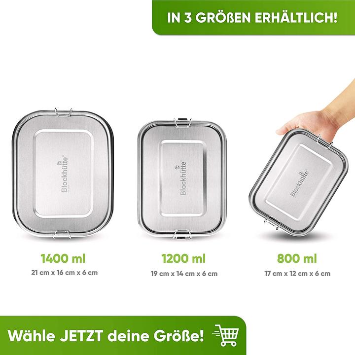 Image du produit Blockhütte Boîte à pain premium en acier inoxydable 1400ml