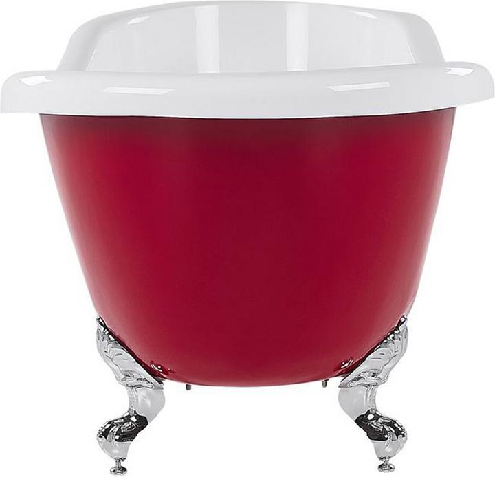 Actual product image Beliani Bathtub freestanding red oval 170 x 76 cm CAYMAN (246 l, 76 cm)