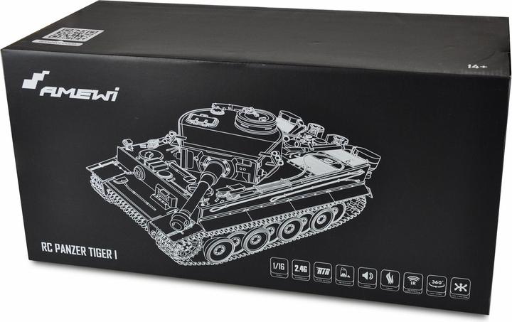 Immagine prodotto Amewi Serbatoio HL Tiger I M 1:16 / Grigio / Fumo e suono, MHz (RTR pronto all'uso)