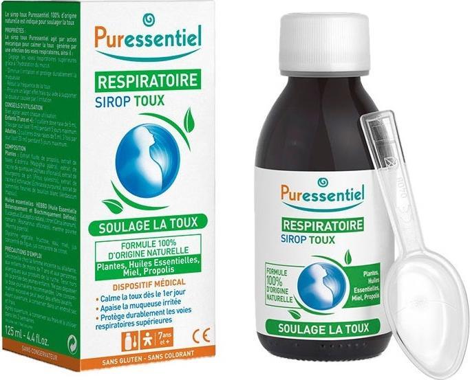 Actual product image Puressentiel Syrup respiratory cough 125 ml (1 Piece)