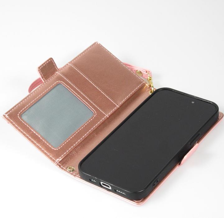 Produktbild PhoneLook Hülle Flip Wallet aus veganem Leder mit Brieftasche und Magnetverschluss te (Apple iPhone 15 Pro Max)