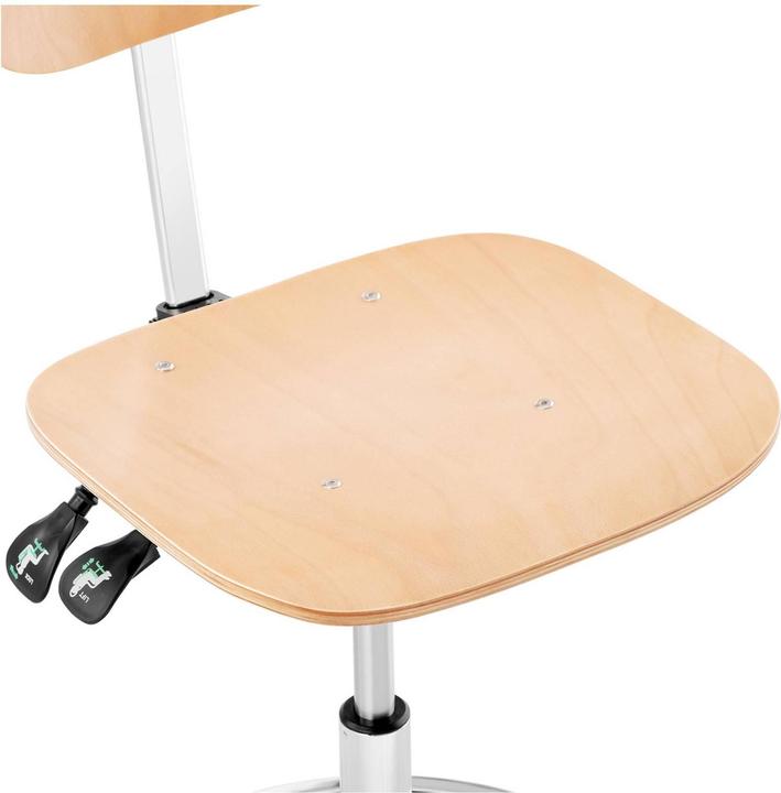 Produktbild Fromm & Starck Werkstattstuhl Arbeitsstuhl mit Rollen Holz 120 kg Fussring höhenverstellbar