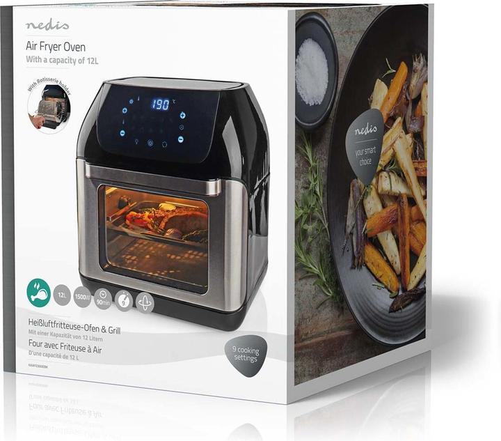 Actual product image Nedis Hot Air Fryer 12 l Timer: 60 min Digital Black (EU plug)